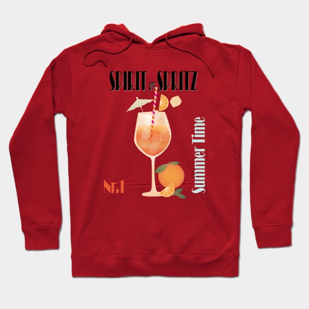 Retro Aperol Spritz, Summer Drinks, Cocktails Hoodie by Space Sense Design Studio